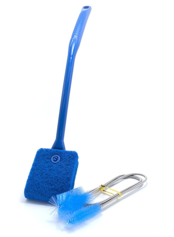 IAFVKAI Multifunctional Cleaning Brushes Tool Set for Tank, Aquarium Sponge Brush, Algae Scraper Cleaner with Long Handle and Stainless Flexible Tube Cleaning Brush - Image 1